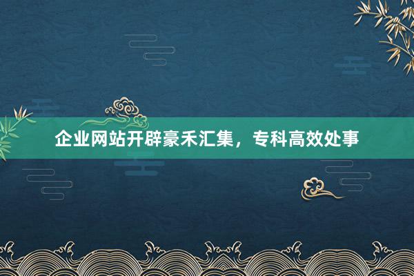 企业网站开辟豪禾汇集，专科高效处事